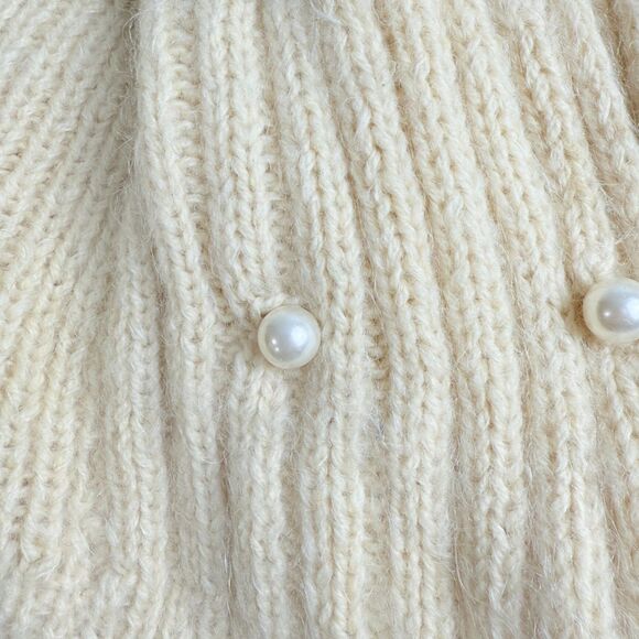 Oversize Cardigan VTG 90s Cream XL Comfy Mohair Wool Blend Shawl Collar Sweater - Picture 3 of 6